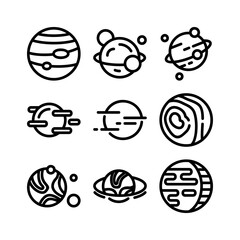 planet icon or logo isolated sign symbol vector illustration - high-quality black style vector icons
