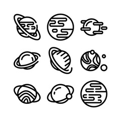 planet icon or logo isolated sign symbol vector illustration - high-quality black style vector icons
