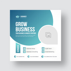 Digital business marketing banner for social media post template. Set of Editable minimal square banner. Modern Social Media banner template. Business marketing agency promotion social media post.