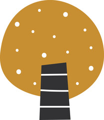 Tree Illustration Decoration Elements In Cartoon Style