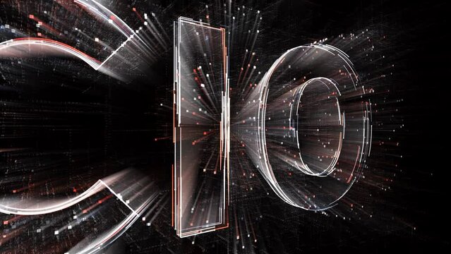 4k CIO animated word tag cloud,chief information officer,text design animation.The Matrix style binary computer code shaped text design animation,changing from zero to one digits,abstract future tech 