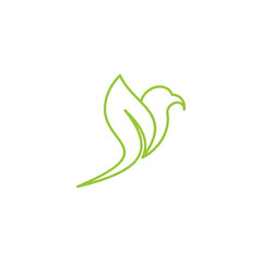 Fototapeta na wymiar logo design minimalist vector illustration of birds and leaves