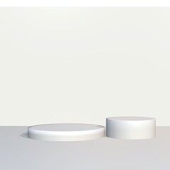 Trade podium, stage, white, elegant