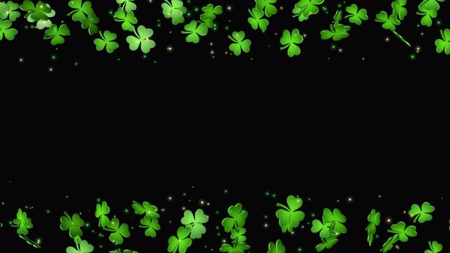 St. Patrick's Day frame with shamrocks on a seamless loop