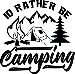 Free vector t-shirt or poster design with illustration of a tent.