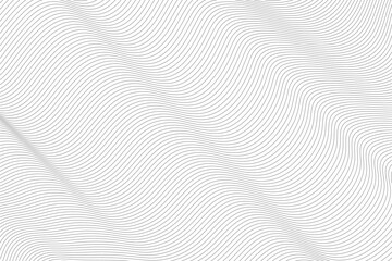 Plakat Black and white abstract wavy lines background.