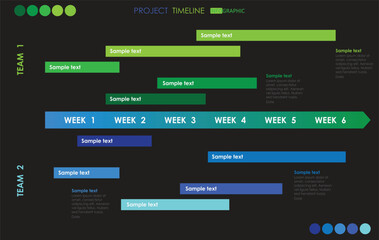 timeline diagram business infographic template element Modern 2 team timeline infographics diagram, presentation infographic vector.