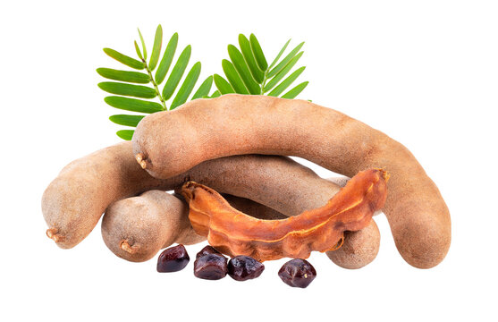 Sweet ripe tamarind with isolated on transparent png