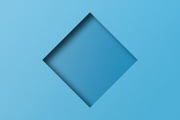 light blue paper cut into holes Square shapes are stacked with light and shadow.