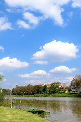 Scenic view of the Ping river and houses along the river bank