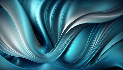 abstract blue background with waves, Generative AI