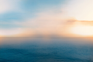 sea scenery with soft sunlight sky natural background