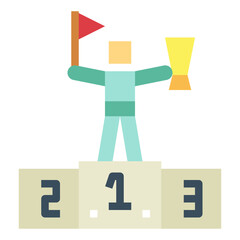 podium flat icon style