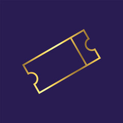 Gold Color Ticket Icon Template