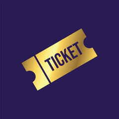 Gold Color Ticket Icon Template
