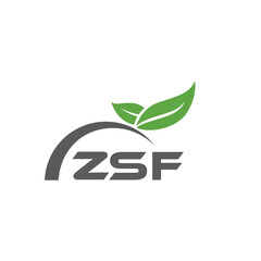 ZSF letter nature logo design on white background. ZSF creative initials letter leaf logo concept. ZSF letter design.