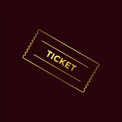 Gold Color Ticket Icon Template