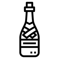 champagne line icon style