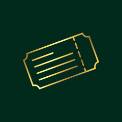 Gold Color Ticket Icon Template