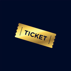 Gold Color Ticket Icon Template