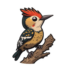 cute woodpecker cartoon style