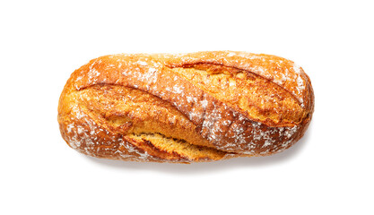 Fresh bread isolated on white background, top view