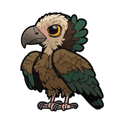 cute vulture cartoon style