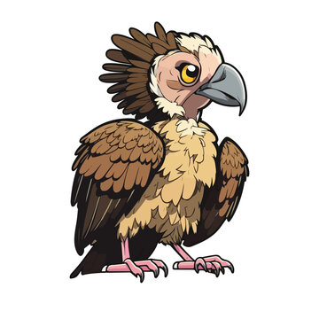 cute vulture cartoon style