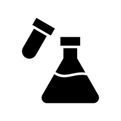 chemical flask icon or logo isolated sign symbol vector illustration - high quality black style vector icons
