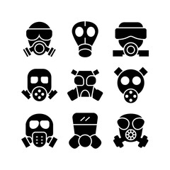 gas mask icon or logo isolated sign symbol vector illustration - high quality black style vector icons
