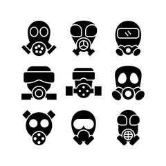 gas mask icon or logo isolated sign symbol vector illustration - high quality black style vector icons
