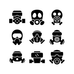 gas mask icon or logo isolated sign symbol vector illustration - high quality black style vector icons
