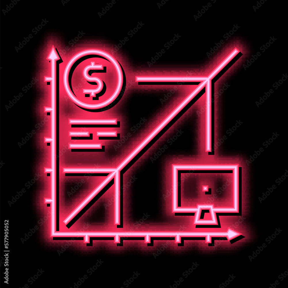 Poster working time with computer color icon vector illustration