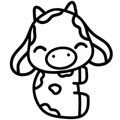 Cute cow, cow illustration, baby cow, animal illustration