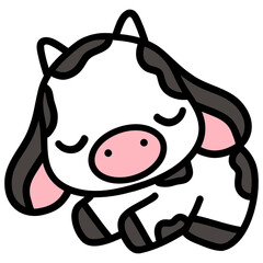 Cute cow, cow illustration, baby cow, animal illustration