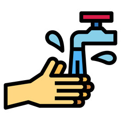 hand washing filled outline icon style