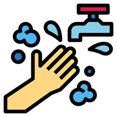 hand washing filled outline icon style