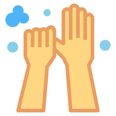 hand washing flat icon style