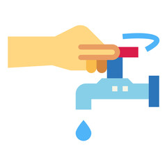 hand washing flat icon style