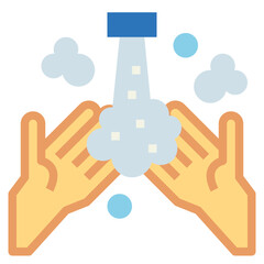 hand washing flat icon style