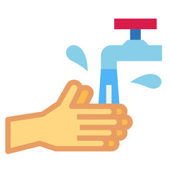 hand washing flat icon style