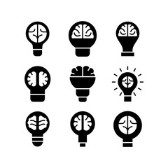 science lamp brain icon or logo isolated sign symbol vector illustration - high quality black style vector icons
