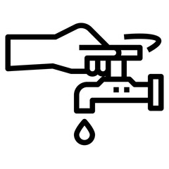 hand washing line icon style