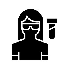 scientist woman icon or logo isolated sign symbol vector illustration - high quality black style vector icons
