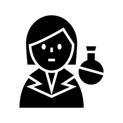 scientist woman icon or logo isolated sign symbol vector illustration - high quality black style vector icons
