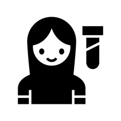 scientist woman icon or logo isolated sign symbol vector illustration - high quality black style vector icons
