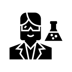scientist woman icon or logo isolated sign symbol vector illustration - high quality black style vector icons

