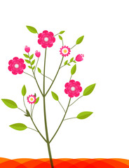 Blooming flowers hello spring vector design