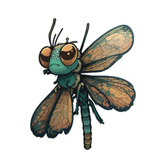 cute dragonfly cartoon style