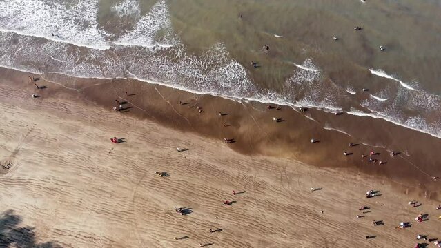 Aerial footage of Varsoli beach at Alibag, located 125 kms from Pune on the West Coast of Maharashtra India.